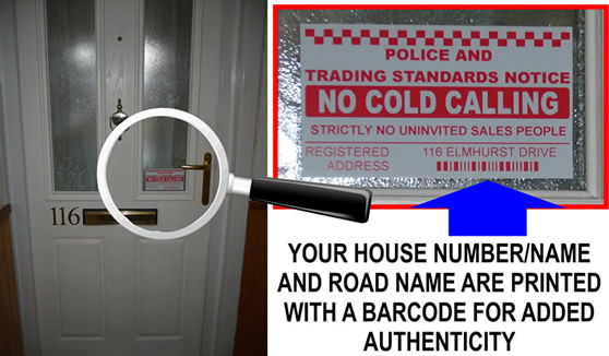 No Cold Callers Calling Sticker Sign 